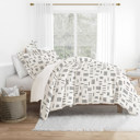 King Geo Dash Gray Patterned Soft Duvet Cover Bed Set - Bohemian Patterns