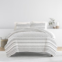 King Geo Threads Light Gray Patterned Soft Duvet Cover Bed Set - Bohemian Patterns