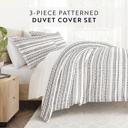 King Geo Threads Light Gray Patterned Soft Duvet Cover Bed Set - Bohemian Patterns