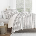 Queen Geo Threads Light Gray Patterned Soft Duvet Cover Bed Set - Bohemian Patterns