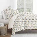 King Feathers Navy Patterned Soft Duvet Cover Bed Set - Bohemian Patterns