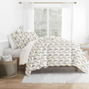 King Feathers Navy Patterned Soft Duvet Cover Bed Set - Bohemian Patterns