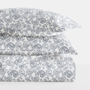 King Coarse Paisley Navy Patterned Soft Duvet Cover Bed Set - Classic Patterns