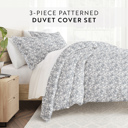 King Coarse Paisley Navy Patterned Soft Duvet Cover Bed Set - Classic Patterns