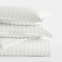 Queen Lights in Blue Aqua Patterned Soft Duvet Cover Bed Set - Classic Patterns