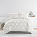 Twin XL Soft Damask Light Gray Patterned Soft Duvet Cover Bed Set - Classic Patterns