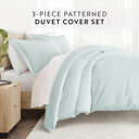 King Starlight Aqua Patterned Soft Duvet Cover Bed Set - Classic Patterns