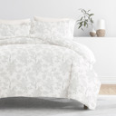 Queen Vines Gray Patterned Soft Duvet Cover Bed Set - Classic Patterns