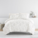 Queen Vines Gray Patterned Soft Duvet Cover Bed Set - Classic Patterns