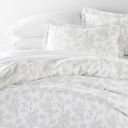 Queen Vines Gray Patterned Soft Duvet Cover Bed Set - Classic Patterns