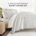 King Vine Trellis Gray Patterned Soft Duvet Cover Bed Set - Classic Patterns