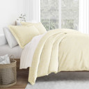 King Wheatfield Ivory Patterned Soft Duvet Cover Bed Set - Classic Patterns