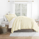 King Wheatfield Ivory Patterned Soft Duvet Cover Bed Set - Classic Patterns