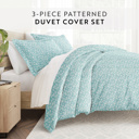 Twin XL Wheatfield Pale Blue Patterned Soft Duvet Cover Bed Set - Classic Patterns