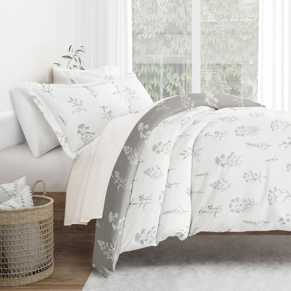 Patterned Soft Duvet Cover Bed Set - Garden Farmhouse