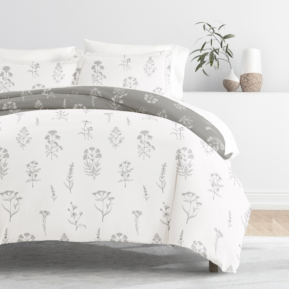 Patterned Soft Duvet Cover Bed Set - Garden Farmhouse