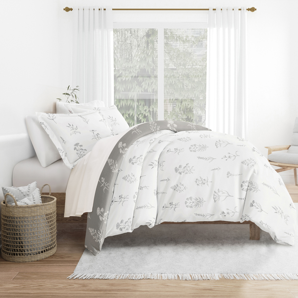 Patterned Soft Duvet Cover Bed Set - Garden Farmhouse