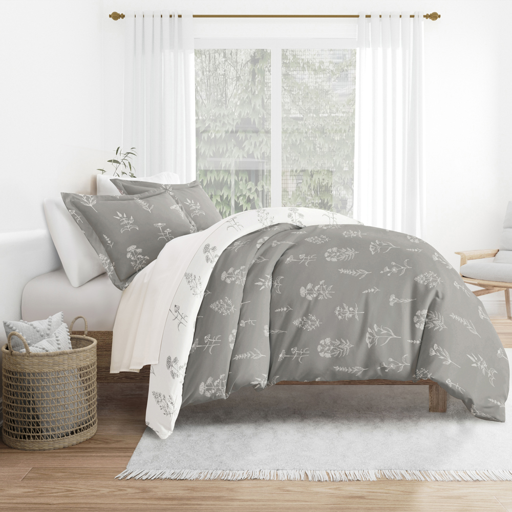 Patterned Soft Duvet Cover Bed Set - Garden Farmhouse