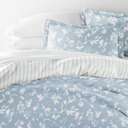 King Country Home Light Blue Patterned Soft Duvet Cover Bed Set - Garden Farmhouse