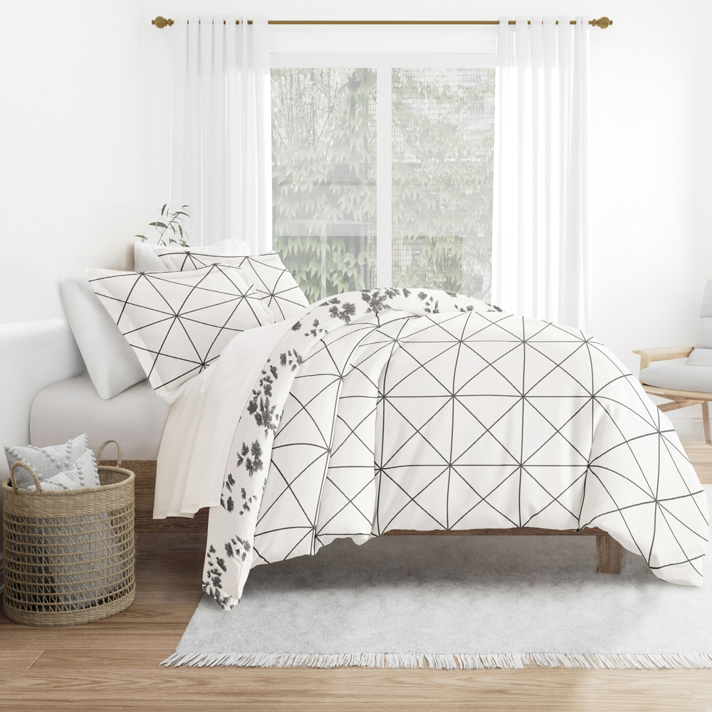 Patterned Soft Duvet Cover Bed Set - Garden Farmhouse