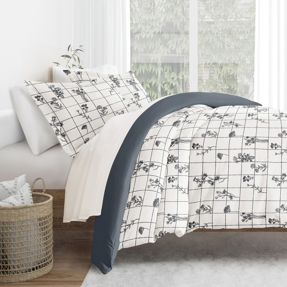 Patterned Soft Duvet Cover Bed Set - Garden Farmhouse