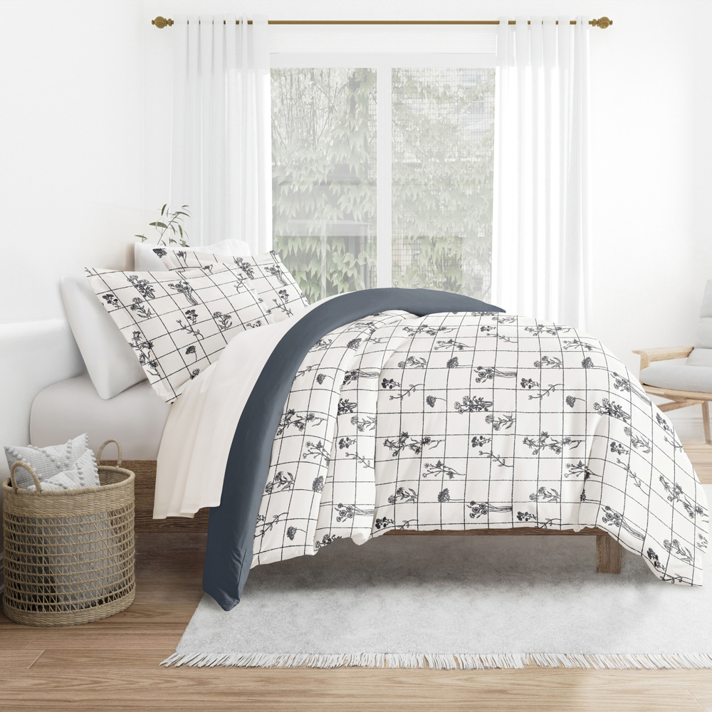 Patterned Soft Duvet Cover Bed Set - Garden Farmhouse