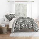 Twin XL Secret Garden Black Patterned Soft Duvet Cover Bed Set - Garden Farmhouse