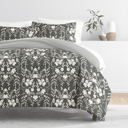 Twin XL Secret Garden Black Patterned Soft Duvet Cover Bed Set - Garden Farmhouse