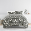 Twin XL Secret Garden Black Patterned Soft Duvet Cover Bed Set - Garden Farmhouse