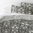 Twin XL Secret Garden Black Patterned Soft Duvet Cover Bed Set - Garden Farmhouse