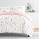 King Wildflower Pink Patterned Soft Duvet Cover Bed Set - Garden Farmhouse