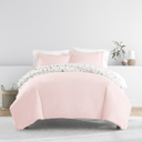 King Wildflower Pink Patterned Soft Duvet Cover Bed Set - Garden Farmhouse