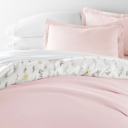 King Wildflower Pink Patterned Soft Duvet Cover Bed Set - Garden Farmhouse