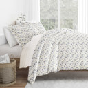 King Blossoms Light Blue Patterned Soft Duvet Cover Bed Set - Garden Farmhouse