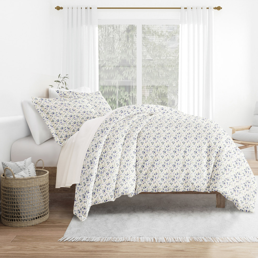 Patterned Soft Duvet Cover Bed Set - Garden Farmhouse