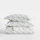 King Blossoms Light Blue Patterned Soft Duvet Cover Bed Set - Garden Farmhouse