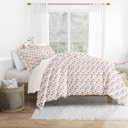 King Blossoms Pink Patterned Soft Duvet Cover Bed Set - Garden Farmhouse