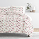 King Blossoms Pink Patterned Soft Duvet Cover Bed Set - Garden Farmhouse