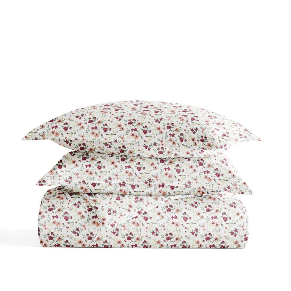 Patterned Soft Duvet Cover Bed Set - Garden Farmhouse