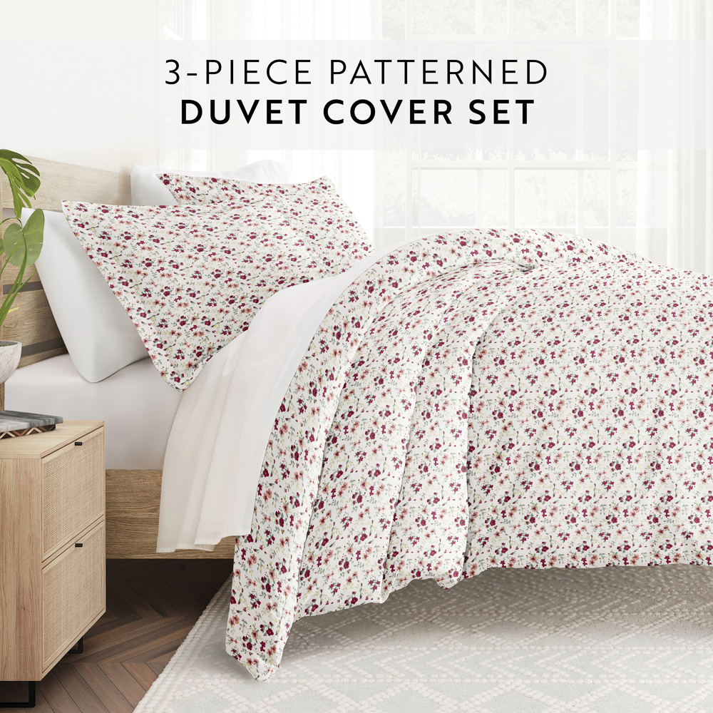 Patterned Soft Duvet Cover Bed Set - Garden Farmhouse