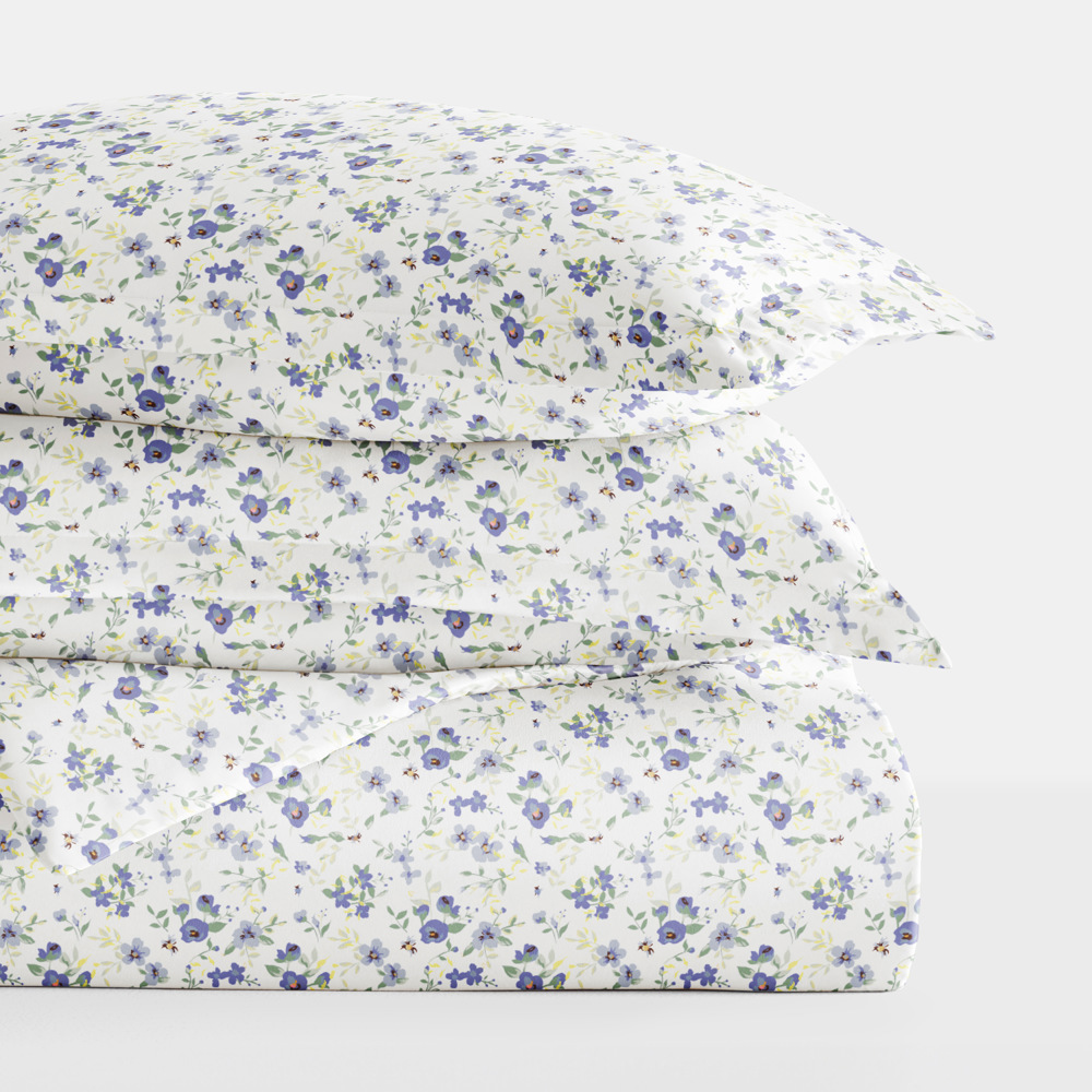 Patterned Soft Duvet Cover Bed Set - Garden Farmhouse