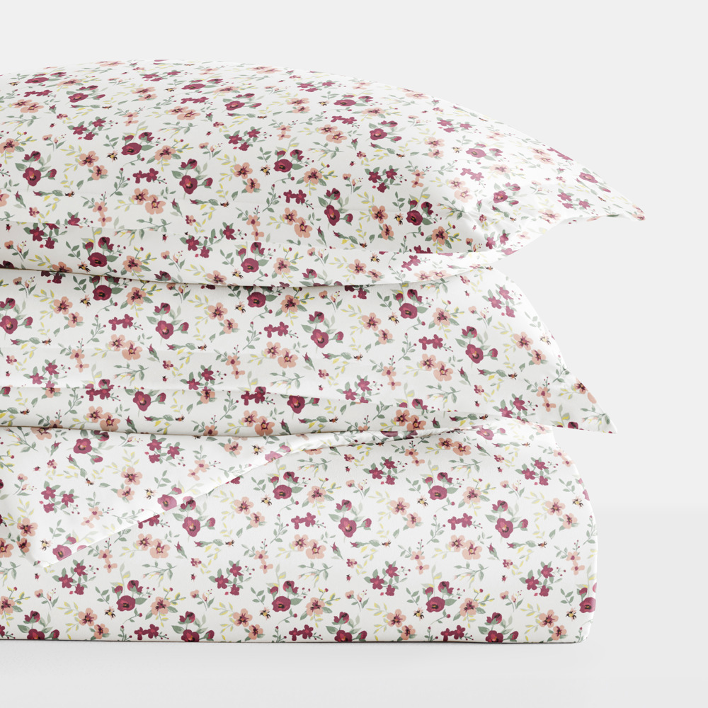 Patterned Soft Duvet Cover Bed Set - Garden Farmhouse