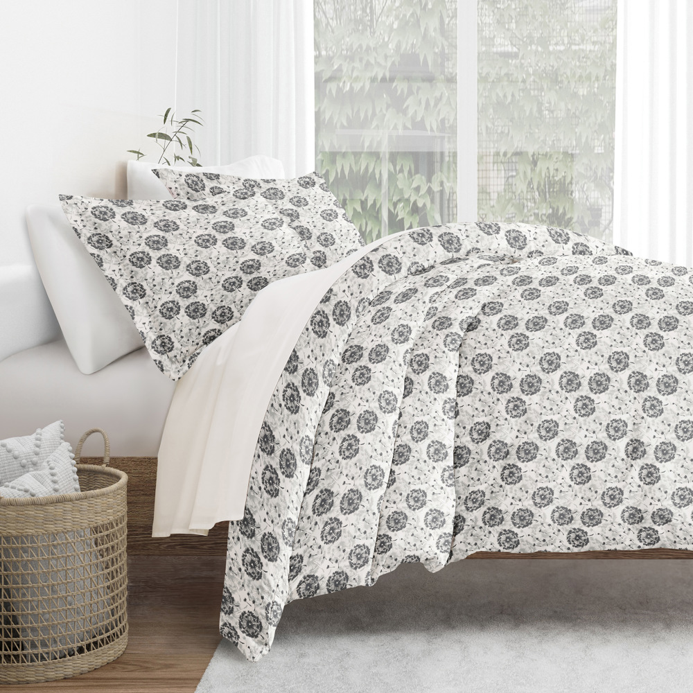 Patterned Soft Duvet Cover Bed Set - Garden Farmhouse