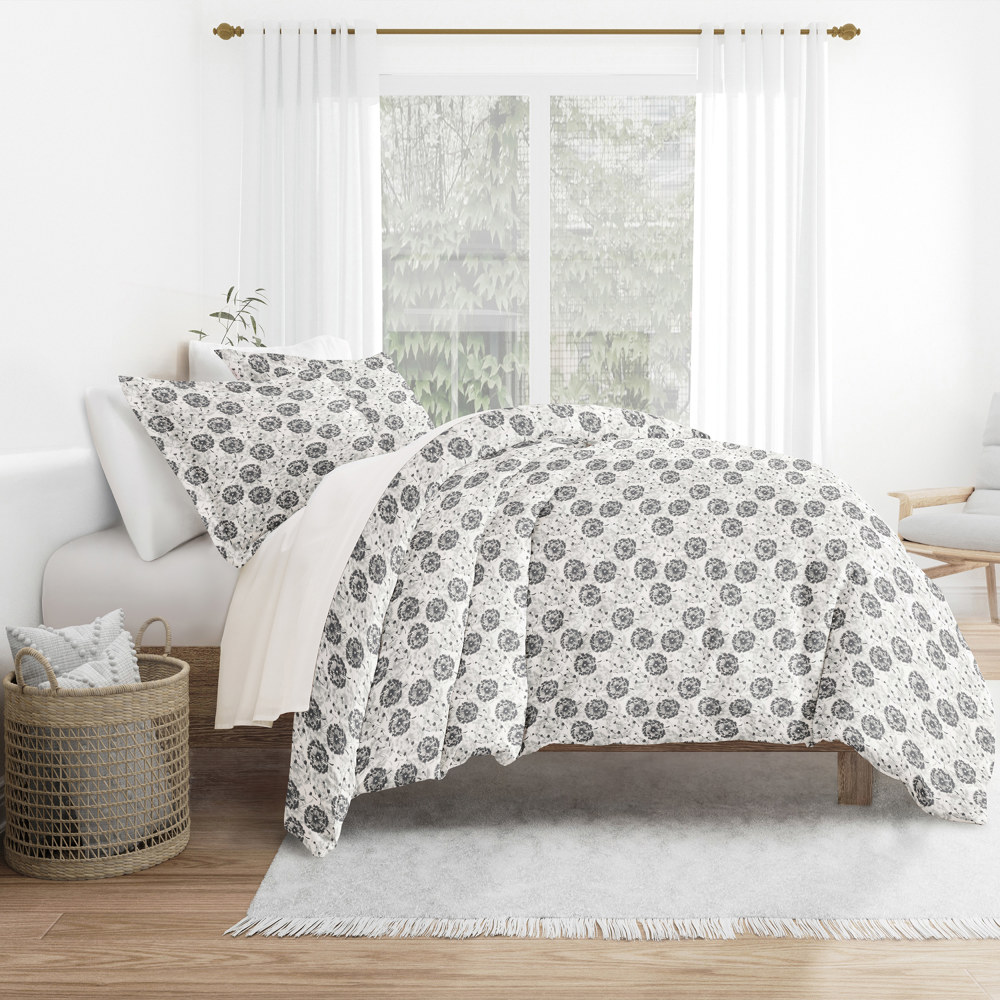 Patterned Soft Duvet Cover Bed Set - Garden Farmhouse