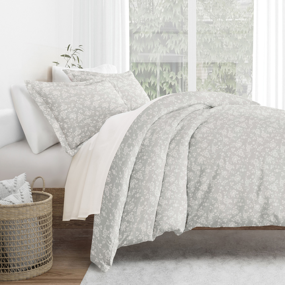 Patterned Soft Duvet Cover Bed Set - Garden Farmhouse