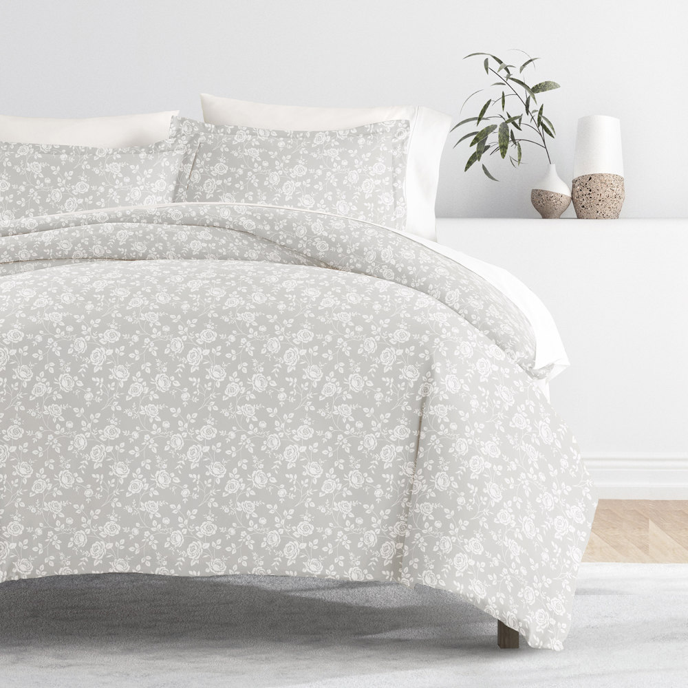 Patterned Soft Duvet Cover Bed Set - Garden Farmhouse