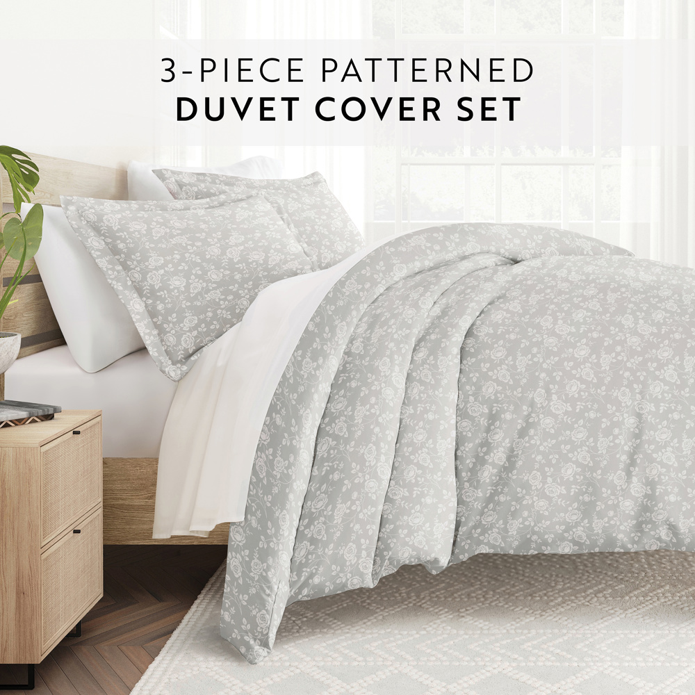 Patterned Soft Duvet Cover Bed Set - Garden Farmhouse