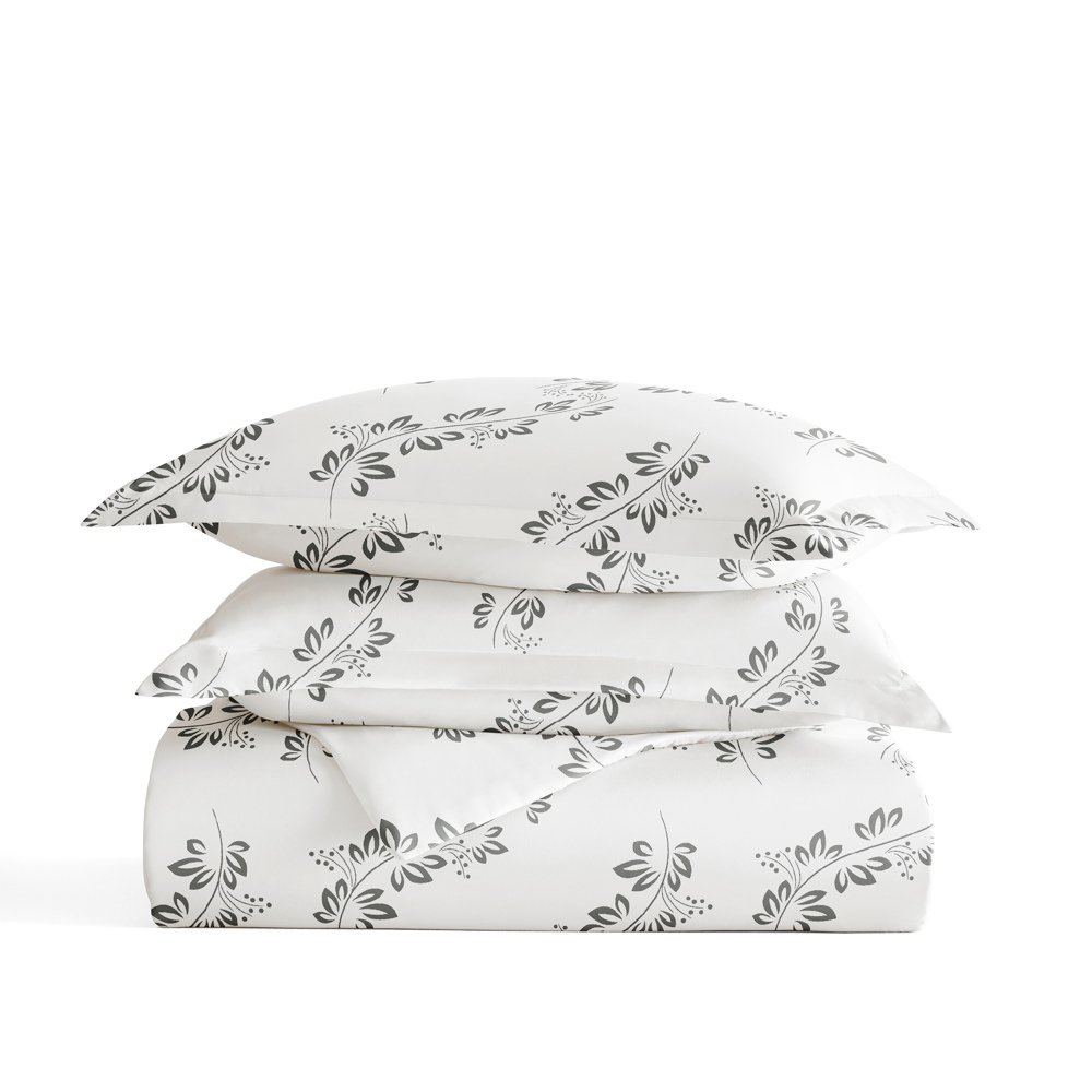 Patterned Soft Duvet Cover Bed Set - Garden Farmhouse