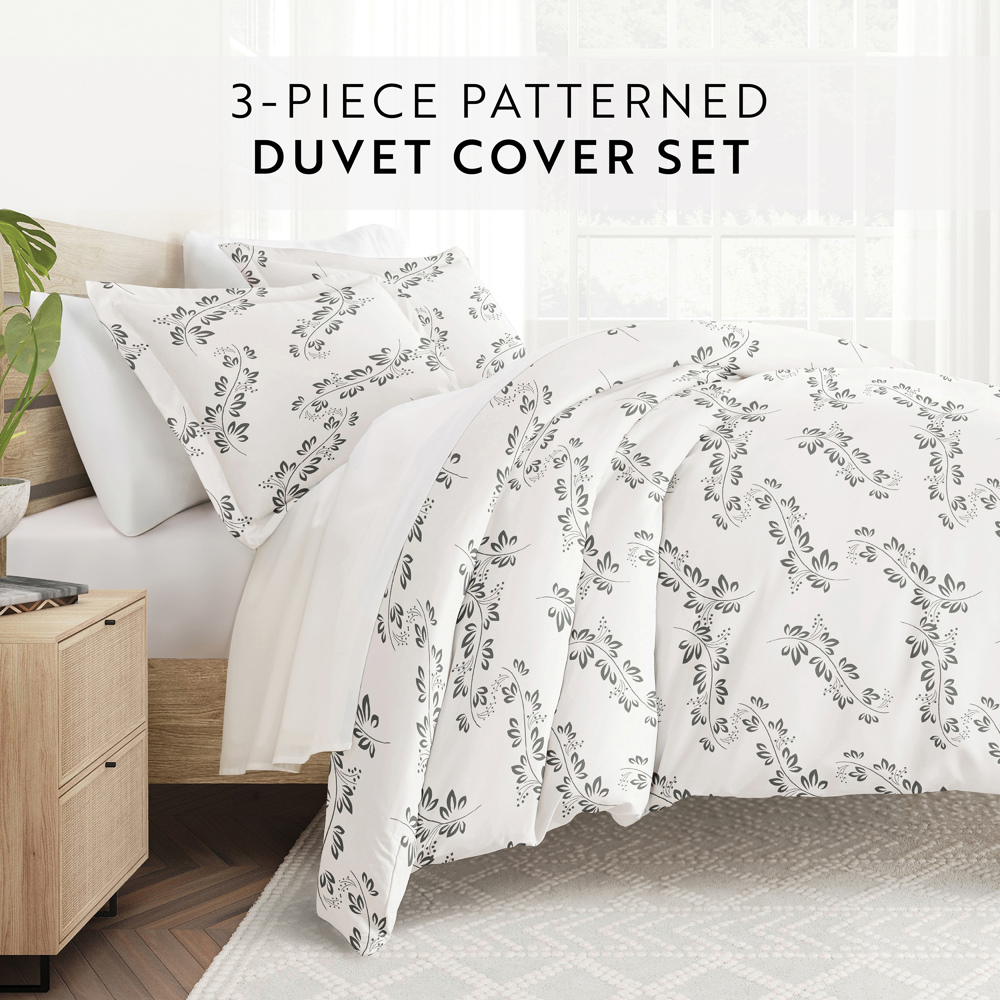 Patterned Soft Duvet Cover Bed Set - Garden Farmhouse