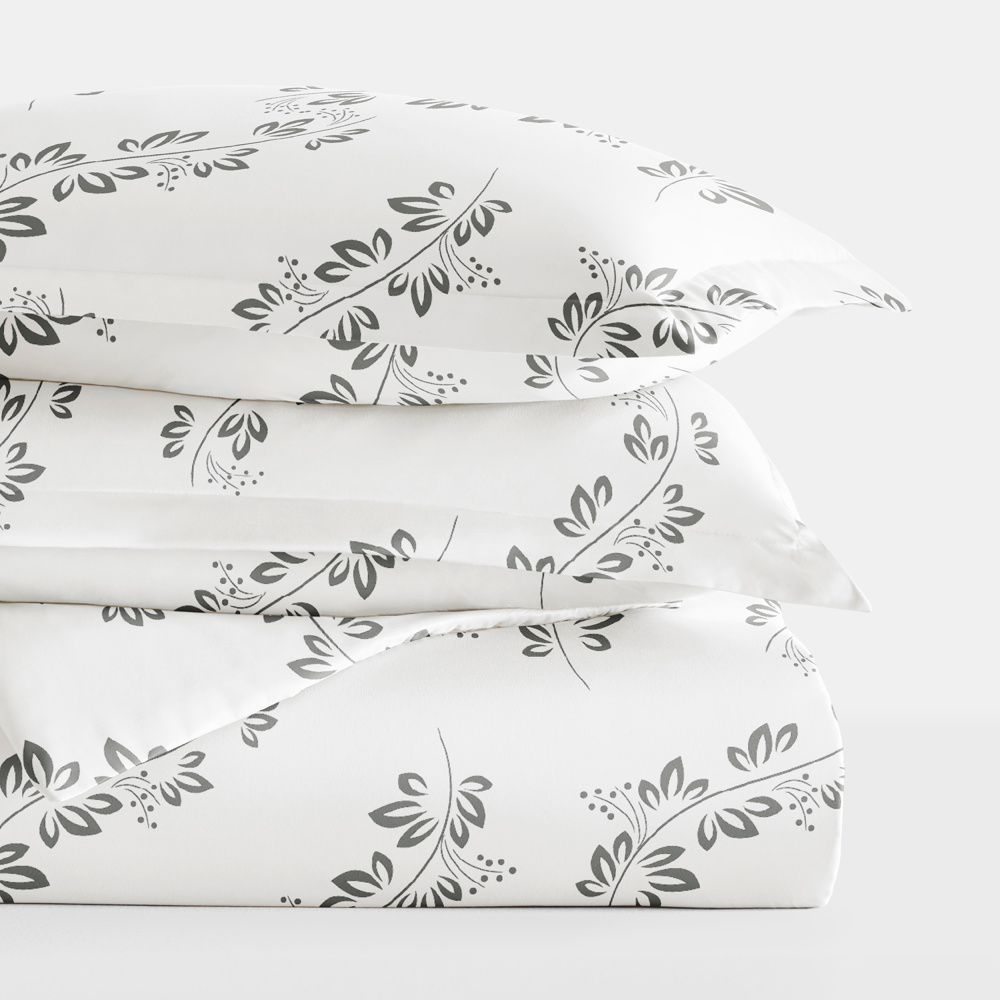 Patterned Soft Duvet Cover Bed Set - Garden Farmhouse